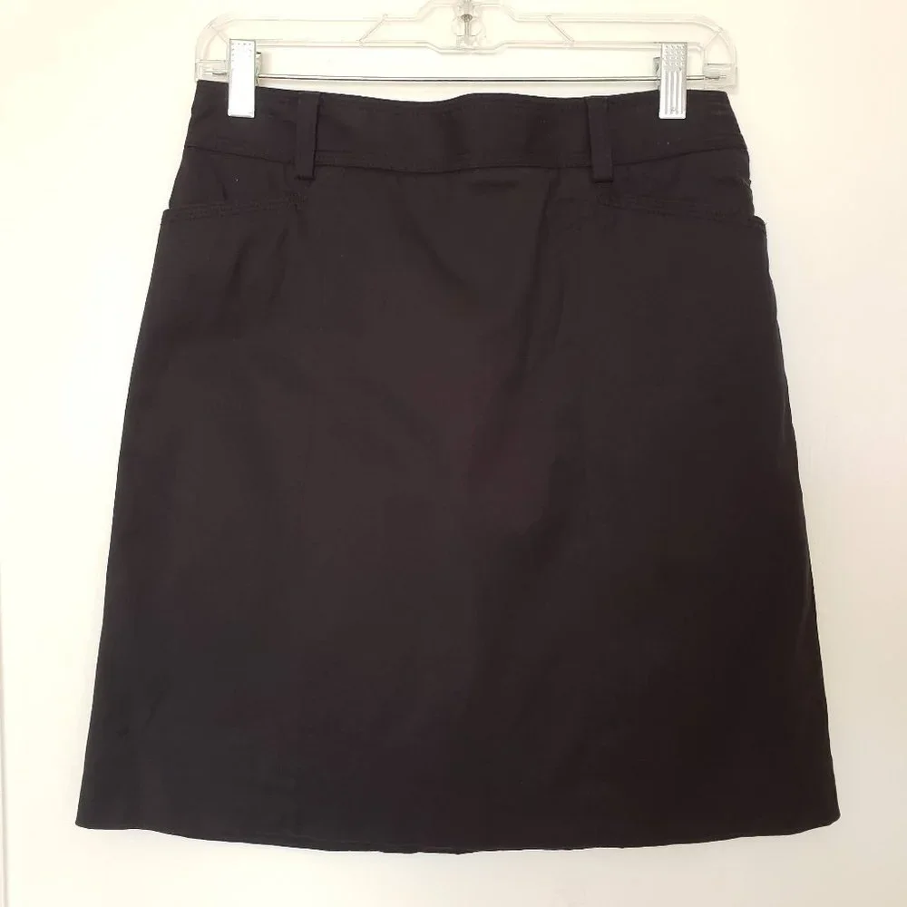 J. Crew Petite Black Stretch Pencil Skirt Size P4 Cotton Spandex
